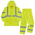 Glowear By Ergodyne Lightweight HV Rain Suit, Lime, Size XXL 8376K